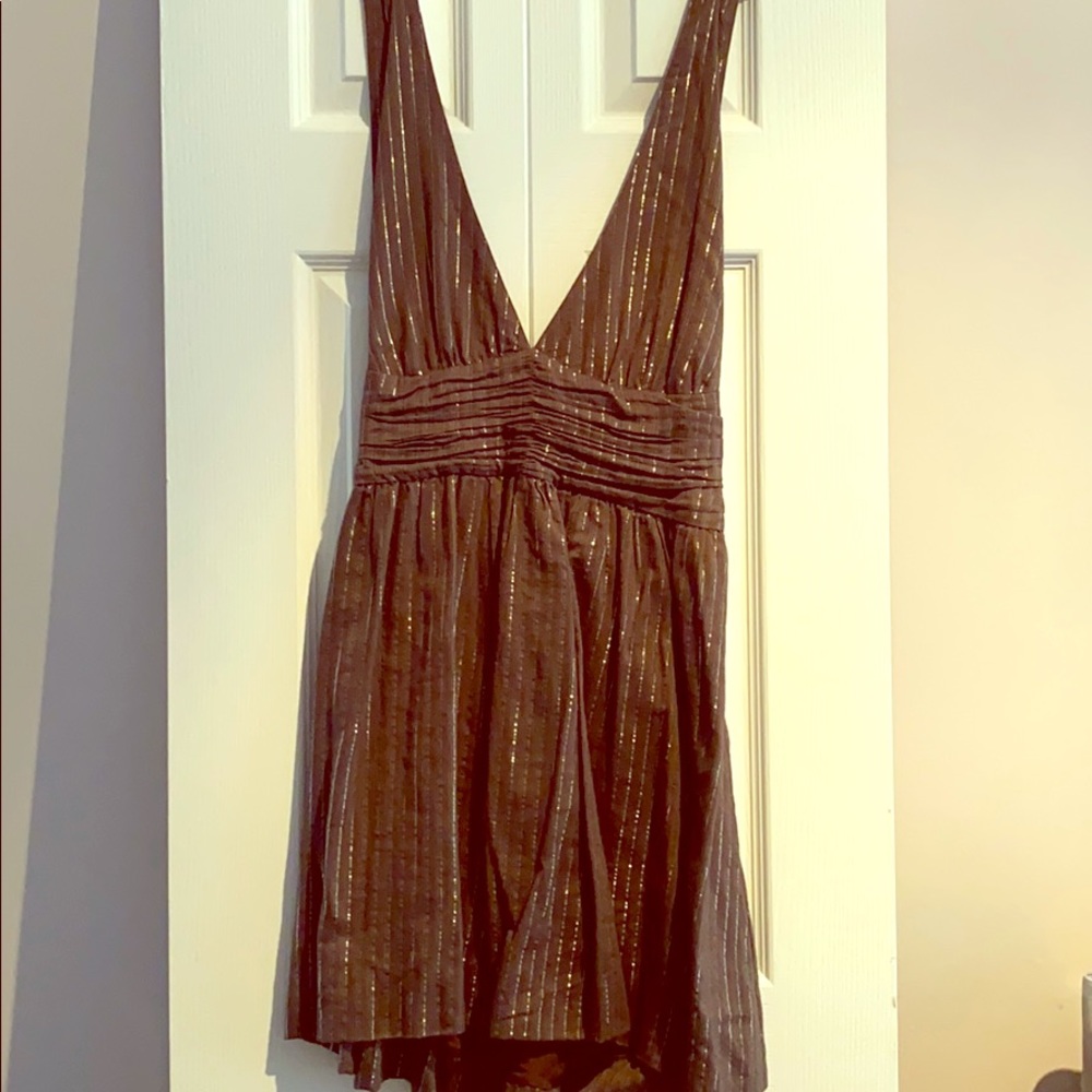 Halter metallic dress